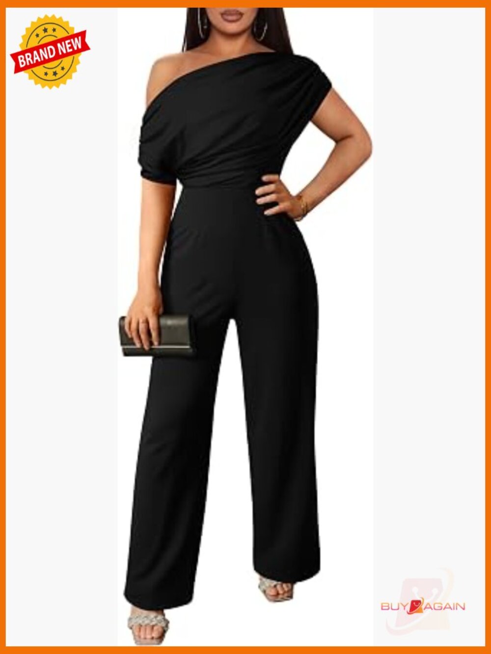 Sleeveless Off Shoulder Wide Leg Jumpsuit Casual Long Pant